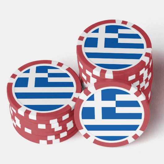 Griechenland-Flagge Pokerchips (Stapel)