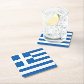 Griechenland-Flagge Rechteckiger Pappuntersetzer (Vor Ort)