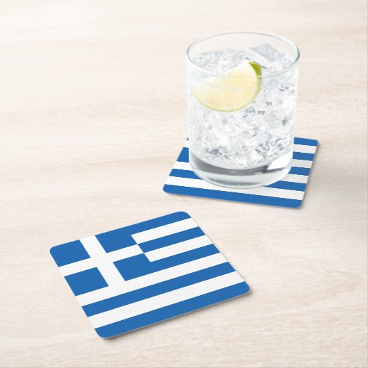 Griechenland-Flagge Rechteckiger Pappuntersetzer (Vor Ort)
