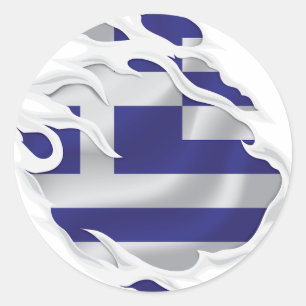 Griechenland-Flagge Runder Aufkleber