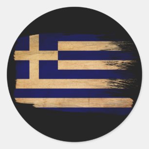 Griechenland-Flagge Runder Aufkleber