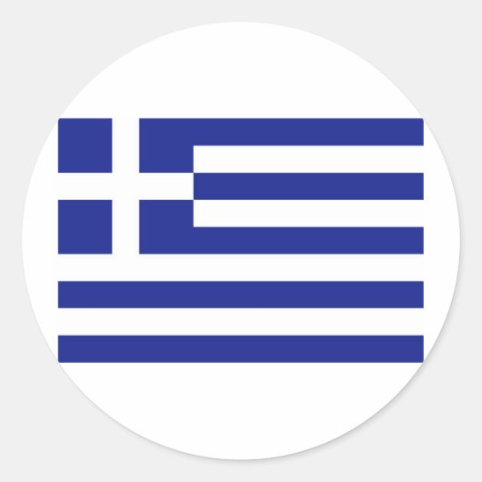 Griechenland-Flagge Runder Aufkleber (Vorderseite)