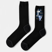 Griechenland-Flagge Socken (Linkes Detail)