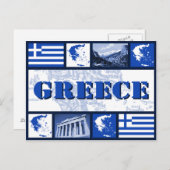 Griechenland - Flagge und Karte (Vorne/Hinten)