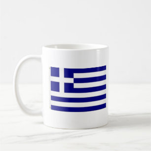 Griechenland-Flagge und Name der Hymne Kaffeetasse