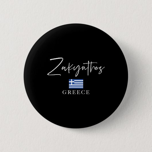 Griechenland Flagge Urlaub - Insel Zakynthos  Button (Vorderseite)