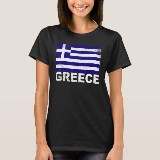 Griechenland Flagge Vintag griechischer Herkunft S T-Shirt (Vorderseite)