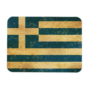 Griechenland-Flagge Vintage-Grunge-Design Magnet