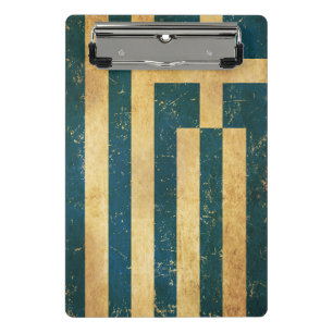 Griechenland-Flagge Vintage-Grunge-Design Mini Klemmbrett