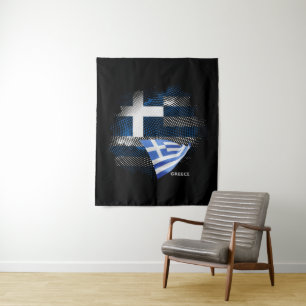 Griechenland-Flagge Wandteppich