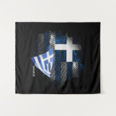 Griechenland-Flagge Wandteppich (Vorderseite (Horizontal))