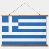 Griechenland-Flagge Wandteppich Mit Holzrahmen (Vorderseite)