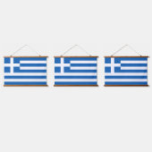 Griechenland-Flagge Wandteppich Mit Holzrahmen (Dreifach)