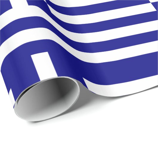 Griechenland Flaggen Blaue weiße Streifen und Kreu Geschenkpapier (Rolleneckpunkt)