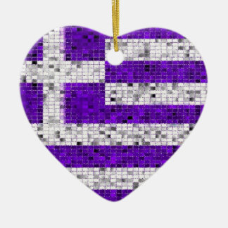 Griechenland-Flaggen-Glitterverzierung Keramik Ornament
