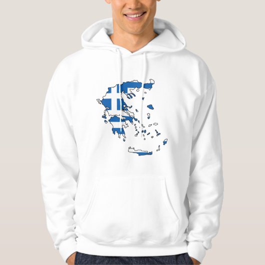 Griechenland-Flaggen-Karte GR Hoodie (Vorderseite)