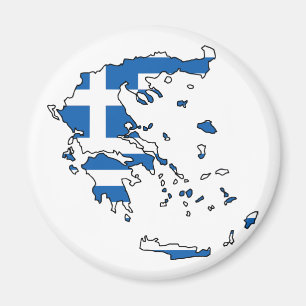 Griechenland-Flaggen-Karte GR Magnet
