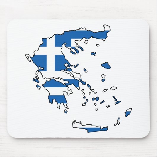 Griechenland-Flaggen-Karte GR Mousepad (Vorne)