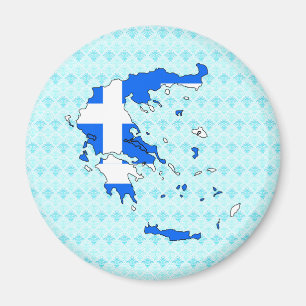 Griechenland-Flaggen-Karte Größengleich Magnet