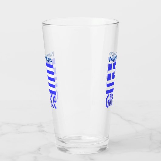 Griechenland Flaggenblau - Personalisierung Glas (Links)