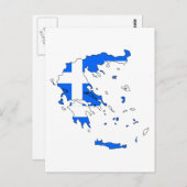Griechenland-Flaggenkarte Postkarte (Vorne/Hinten)
