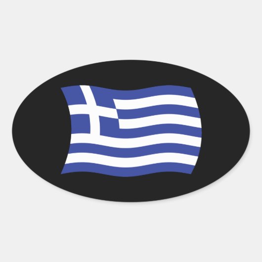 Griechenland-Flaggenkennzeichnung Ovaler Aufkleber (Vorderseite)