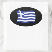 Griechenland-Flaggenkennzeichnung Ovaler Aufkleber (Tasche)