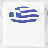 Griechenland-Flaggenkennzeichnung Ovaler Aufkleber (Tasche)