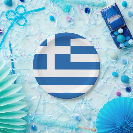 Griechenland-Flaggenpapier-Teller Pappteller (Party)