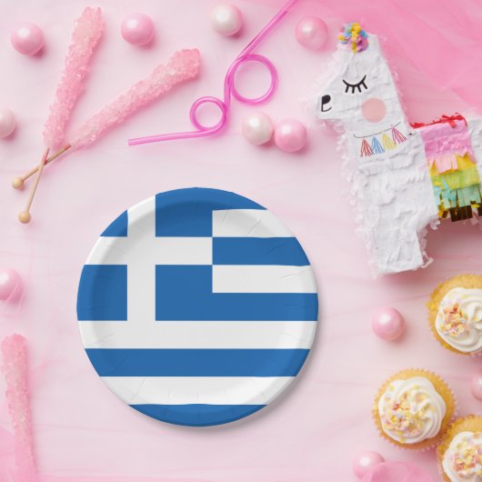 Griechenland-Flaggenpapier-Teller Pappteller (Party)