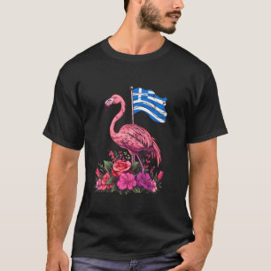 Griechenland Flamingo Floral Griechischer Stolz Gr T-Shirt