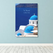 Griechenland Foto Dekoration mit Zitat Leinwanddruck (Insitu (Holzboden))