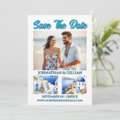 Griechenland Foto Save the Date griechische Hochze (Stehend Vorderseite)