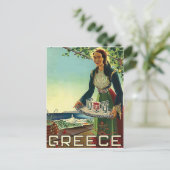 Griechenland, Frau mit traditioneller Begrüßung, V Postkarte (Stehend Vorderseite)