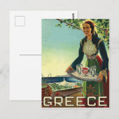 Griechenland, Frau mit traditioneller Begrüßung, V Postkarte (Vorne/Hinten)