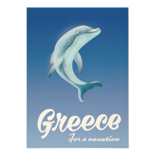 Griechenland für ein Dolphin-Reiseplakat Fotodruck