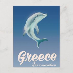 Griechenland für ein Dolphin-Reiseplakat Postkarte