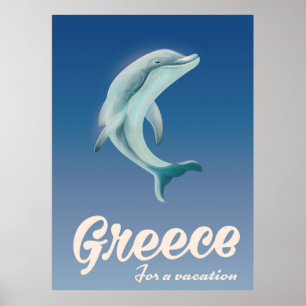 Griechenland für einen Urlaub Delfin-Reiseposter Poster