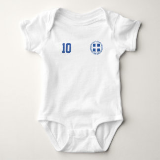 Griechenland Fußball Custom Name & Number Baby Strampler