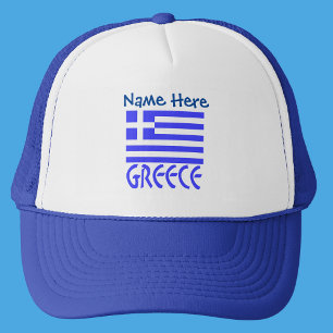Griechenland Griechische Flagge Blau Personalisier Truckerkappe