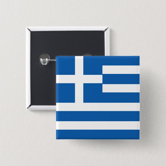 Griechenland (griechische Flagge) Button (Vorne & Hinten)