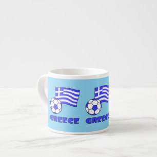 Griechenland Griechische Flagge mit Fußball Blau H Espressotasse