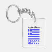 Griechenland - griechische Flagge Personalisiert Schlüsselanhänger (Vorderseite links)