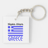 Griechenland - griechische Flagge Personalisiert Schlüsselanhänger (Rückseite)