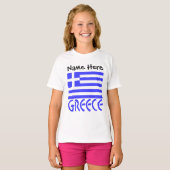 Griechenland - griechische Flagge Personalisiert T-Shirt (Vorne ganz)