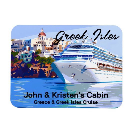 Griechenland Griechische Insel Kreuzfahrtschiff Magnet (Horizontal)