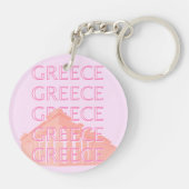 Griechenland, griechische Kunst, Pastel Travel Art Schlüsselanhänger (Rückseite)