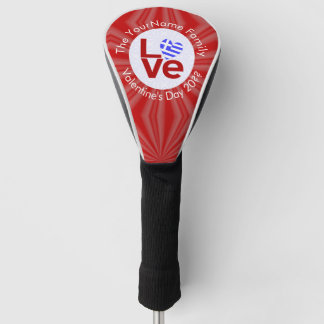 Griechenland Herz Flagge Rot LIEBE Personalisiert Golf Headcover