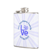 Griechenland Herzenflagge Blaue LIEBE Personalisie Flachmann (Links)