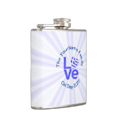 Griechenland Herzenflagge Blaue LIEBE Personalisie Flachmann (Rechts)